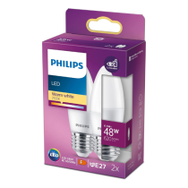 Philips Consumer LED E27 Candle | 2700K 620 Lumens | 2 Pack